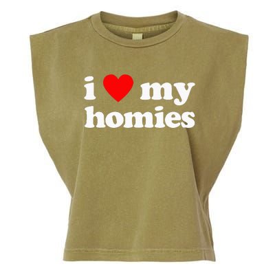 I Love My Homies Best Friend Garment-Dyed Women's Muscle Tee