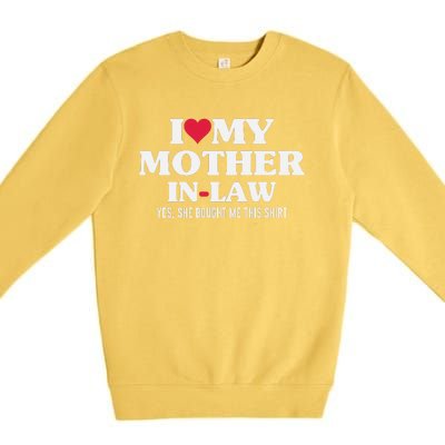 I Love My Mother In Law For Son In Law Premium Crewneck Sweatshirt