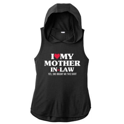 I Love My Mother In Law For Son In Law Ladies PosiCharge Tri-Blend Wicking Draft Hoodie Tank