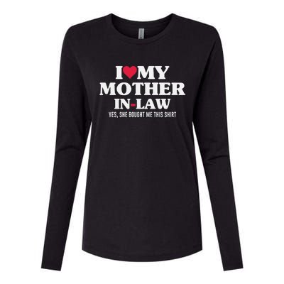 I Love My Mother In Law For Son In Law Womens Cotton Relaxed Long Sleeve T-Shirt