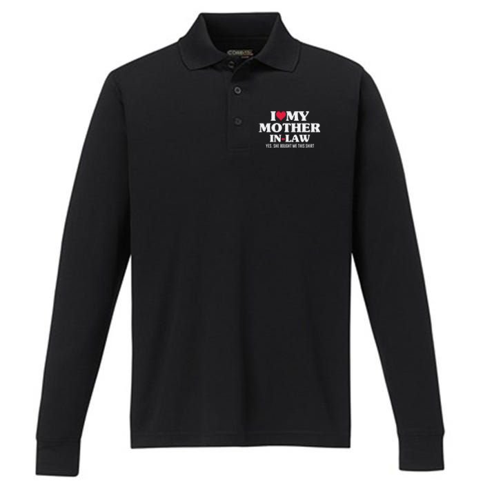 I Love My Mother In Law For Son In Law Performance Long Sleeve Polo