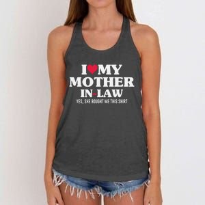 I Love My Mother In Law For Son In Law Women's Knotted Racerback Tank