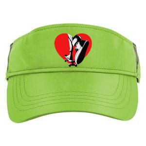 I Love My Skateboard Skateboarding Lover Valentines Day Adult Drive Performance Visor