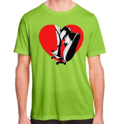 I Love My Skateboard Skateboarding Lover Valentines Day Adult ChromaSoft Performance T-Shirt