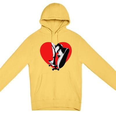 I Love My Skateboard Skateboarding Lover Valentines Day Premium Pullover Hoodie