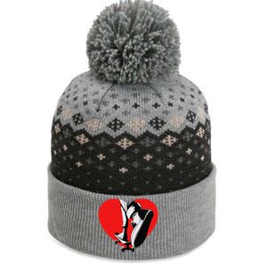 I Love My Skateboard Skateboarding Lover Valentines Day The Baniff Cuffed Pom Beanie