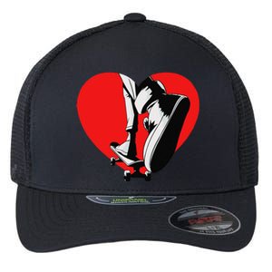 I Love My Skateboard Skateboarding Lover Valentines Day Flexfit Unipanel Trucker Cap