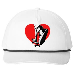 I Love My Skateboard Skateboarding Lover Valentines Day Snapback Five-Panel Rope Hat