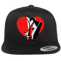 I Love My Skateboard Skateboarding Lover Valentines Day Flat Bill Trucker Hat