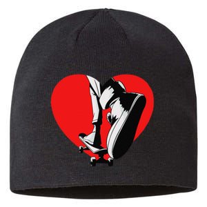 I Love My Skateboard Skateboarding Lover Valentines Day Sustainable Beanie