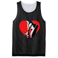 I Love My Skateboard Skateboarding Lover Valentines Day Mesh Reversible Basketball Jersey Tank