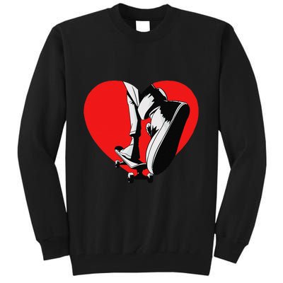 I Love My Skateboard Skateboarding Lover Valentines Day Tall Sweatshirt