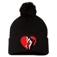 I Love My Skateboard Skateboarding Lover Valentines Day Pom Pom 12in Knit Beanie