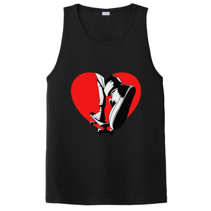 I Love My Skateboard Skateboarding Lover Valentines Day PosiCharge Competitor Tank