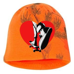 I Love My Skateboard Skateboarding Lover Valentines Day Kati - Camo Knit Beanie