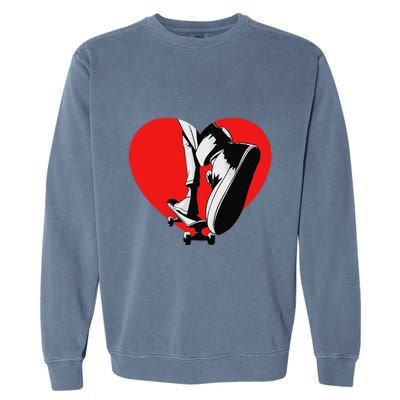 I Love My Skateboard Skateboarding Lover Valentines Day Garment-Dyed Sweatshirt