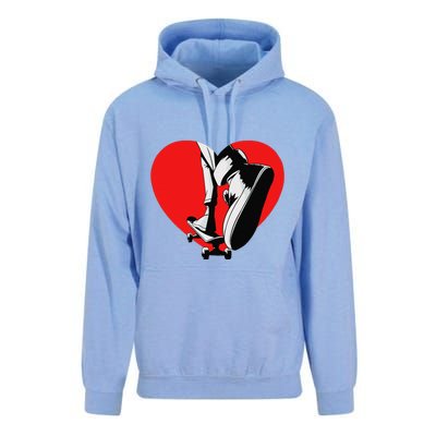 I Love My Skateboard Skateboarding Lover Valentines Day Unisex Surf Hoodie