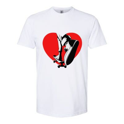 I Love My Skateboard Skateboarding Lover Valentines Day Softstyle CVC T-Shirt