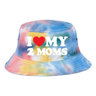 I Love My 2 Moms Gift Tie Dye Newport Bucket Hat