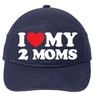 I Love My 2 Moms Gift 7-Panel Snapback Hat