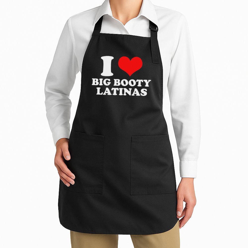 I Love My Big Booty Latinas Matching Red Heart Gf Graphic Apron