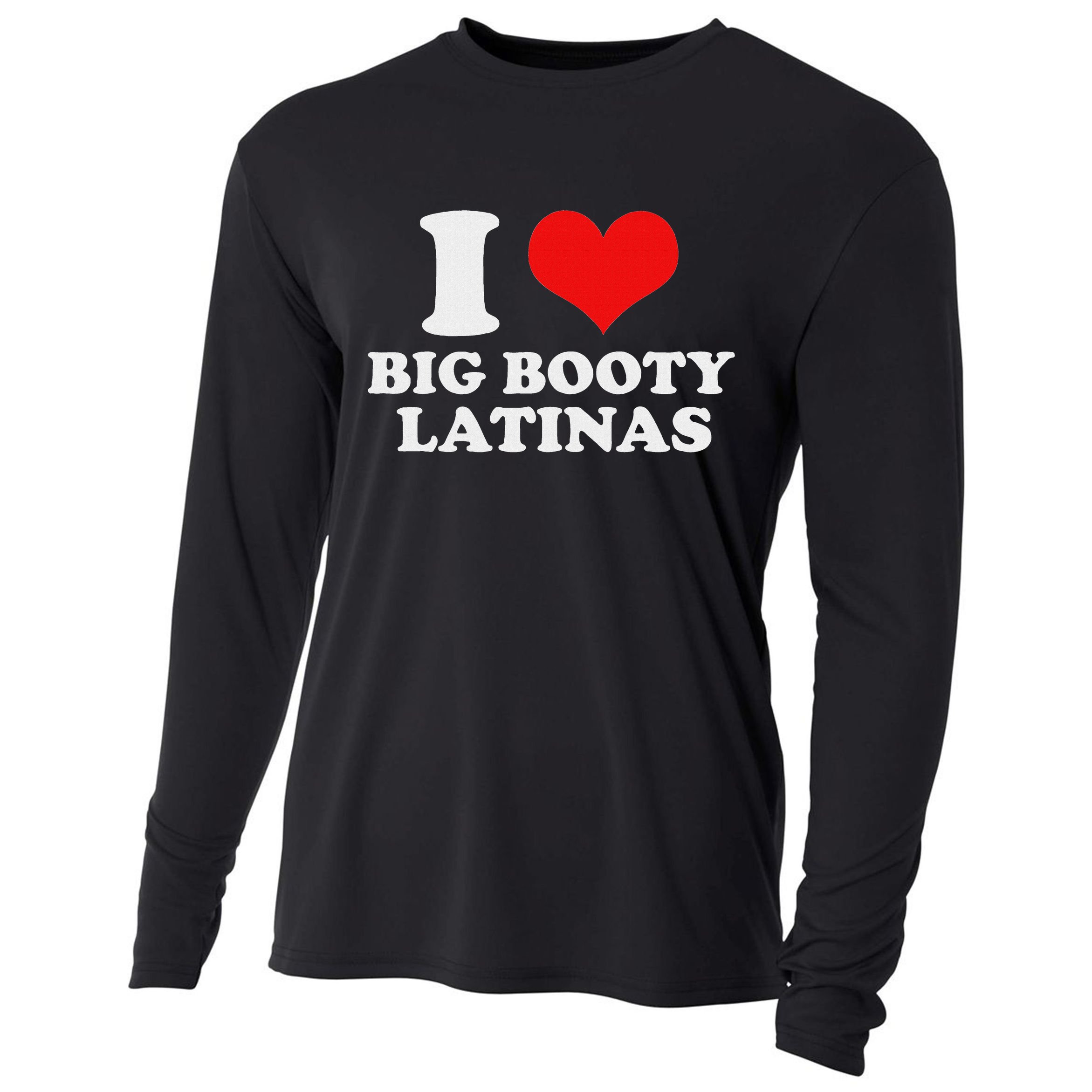 I Love My Big Booty Latinas Matching Red Heart Gf Graphic Cooling Performance Long Sleeve Crew