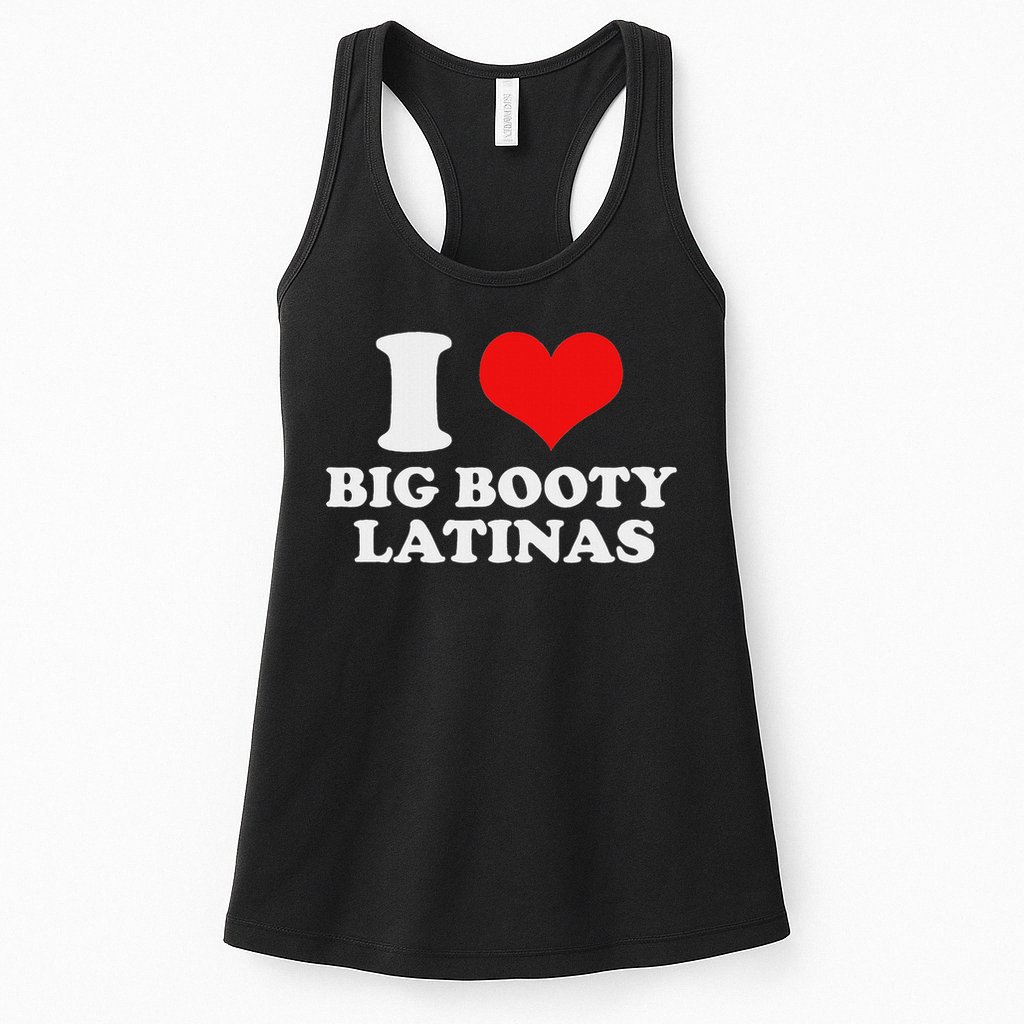I Love My Big Booty Latinas Matching Red Heart Gf Graphic Womens Tank Top