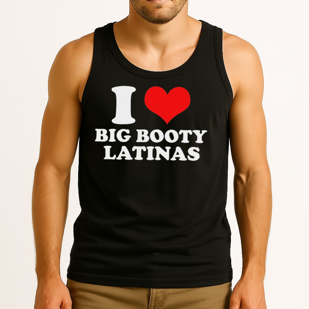 I Love My Big Booty Latinas Matching Red Heart Gf Graphic Tank Top