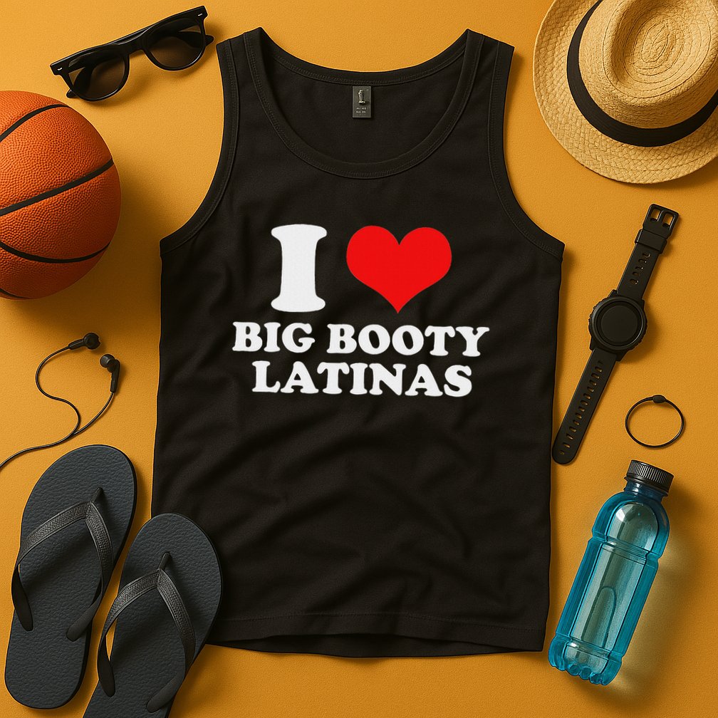I Love My Big Booty Latinas Matching Red Heart Gf Graphic Tank Top