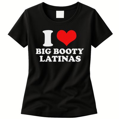 I Love My Big Booty Latinas Matching Red Heart Gf Graphic Womens T-Shirt