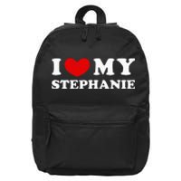 I Love My Stephanie I Heart My Stephanie 16 in Basic Backpack