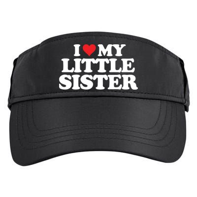 I Love My Little Sister Heart Funny Fun Gift Adult Drive Performance Visor