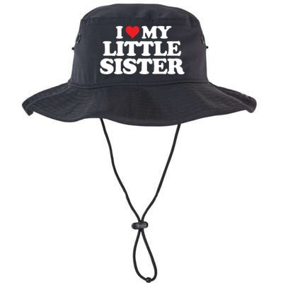 I Love My Little Sister Heart Funny Fun Gift Legacy Cool Fit Booney Bucket Hat