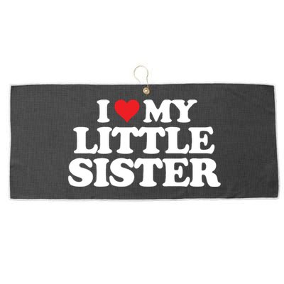 I Love My Little Sister Heart Funny Fun Gift Large Microfiber Waffle Golf Towel