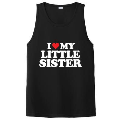 I Love My Little Sister Heart Funny Fun Gift PosiCharge Competitor Tank