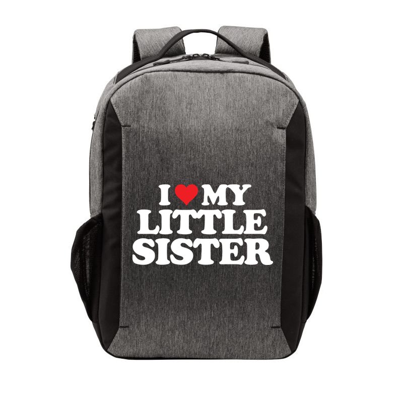 I Love My Little Sister Heart Funny Fun Gift Vector Backpack