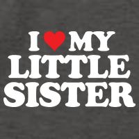 I Love My Little Sister Heart Funny Fun Gift Vector Backpack