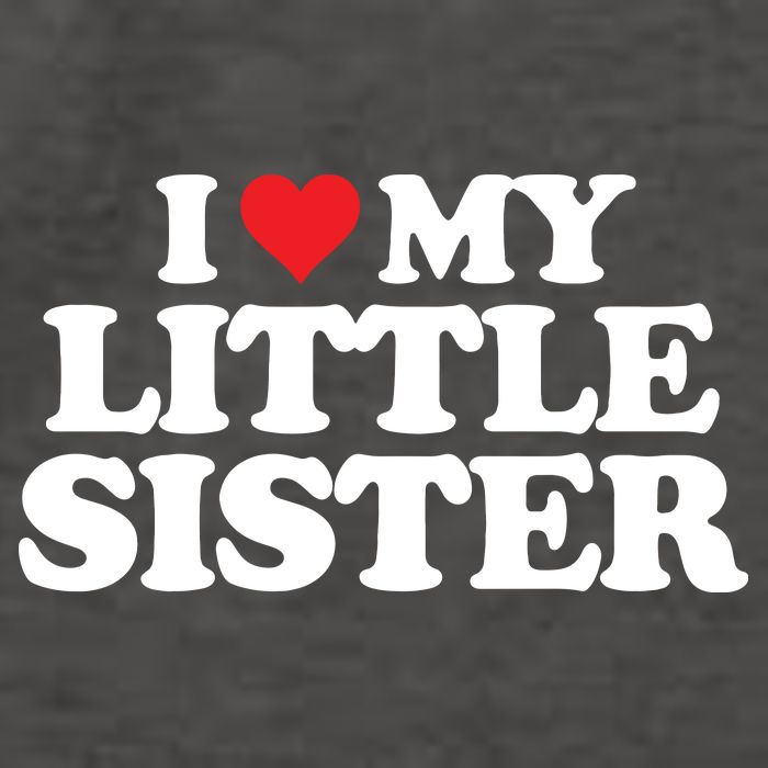 I Love My Little Sister Heart Funny Fun Gift Vector Backpack