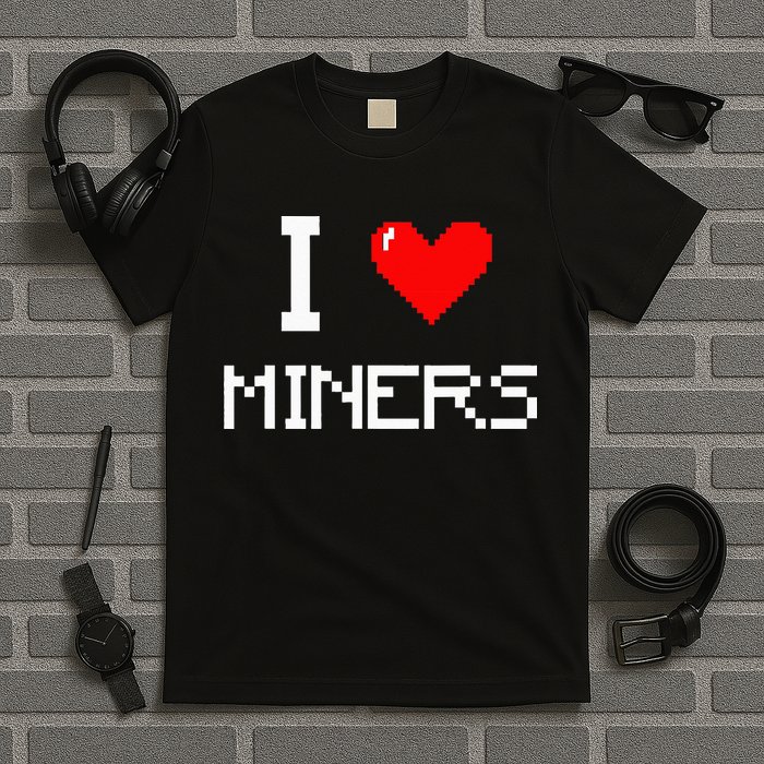 I Love Miners Funny Miner Mining Gamer T-Shirt