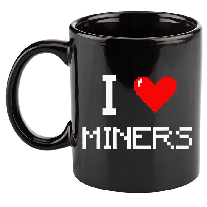 I Love Miners Funny Miner Mining Gamer 11oz C Handle Ceramic Mug