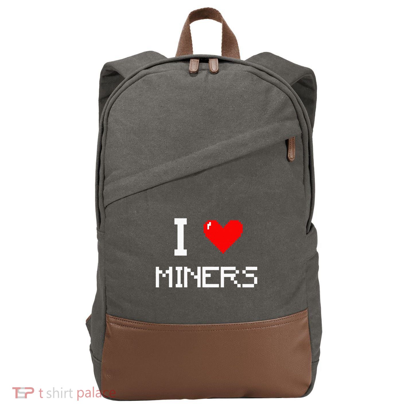 I Love Miners Funny Miner Mining Gamer Cotton Canvas Backpack