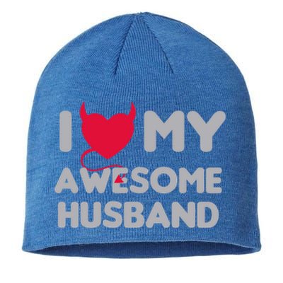 I Love My Awesome Husband Couple Matching Valentines Day Gift Sustainable Beanie