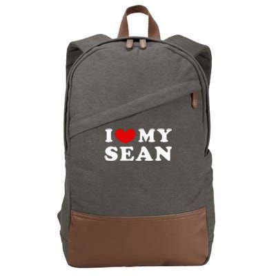 I Love My Sean I Heart My Sean Cotton Canvas Backpack