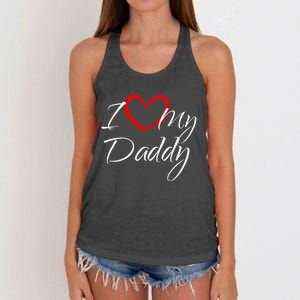 I Love My Daddy I Heart My Daddy Women's Knotted Racerback Tank