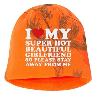 I Love My Hot Girlfriend Funny Kati - Camo Knit Beanie