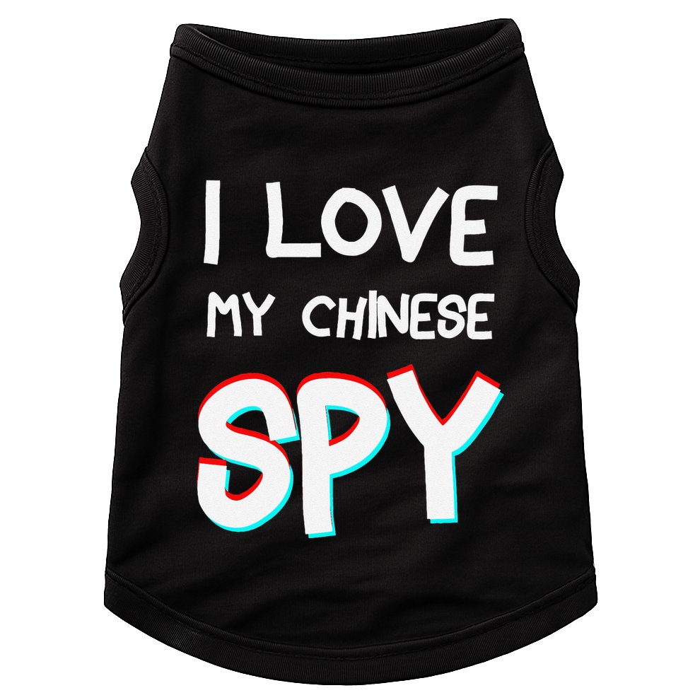 I Love My Chinese Spy Funny Playful Humor Design Doggie Tank