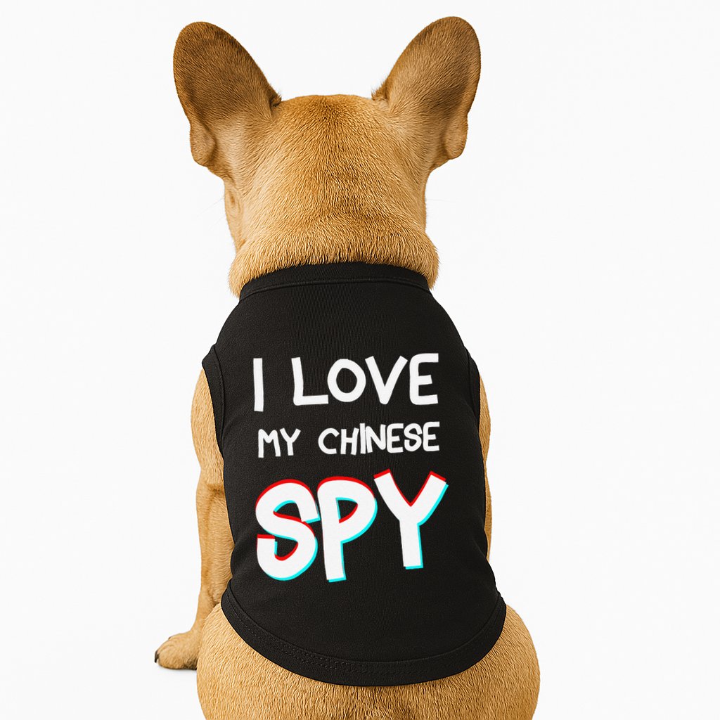 I Love My Chinese Spy Funny Playful Humor Design Doggie Tank