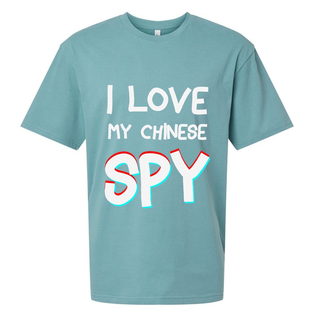 I Love My Chinese Spy Funny Playful Humor Design Sueded Cloud Jersey T-Shirt