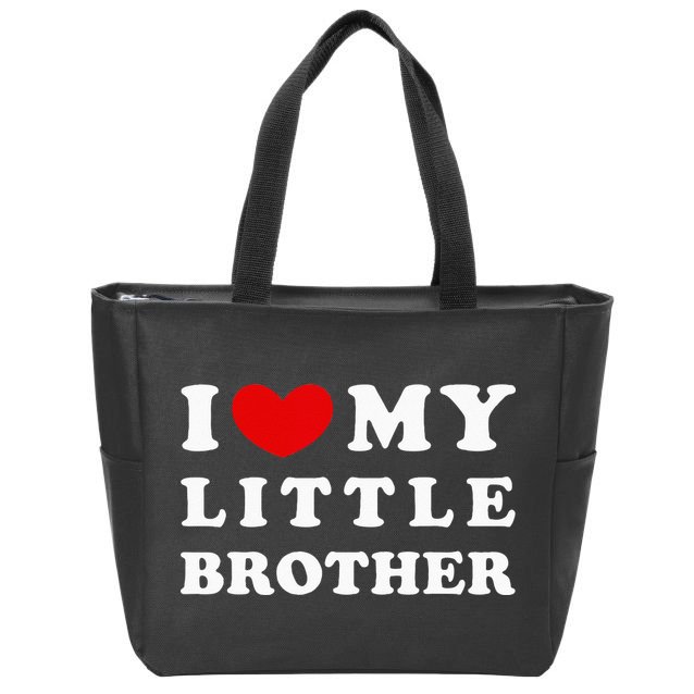 I Love My Little Brother I Heart My Little Brother Zip Tote Bag