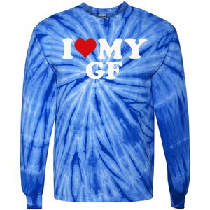 I Love My Hot Girlfriend I Heart My Hot Girlfriend Gf Tie-Dye Long Sleeve Shirt